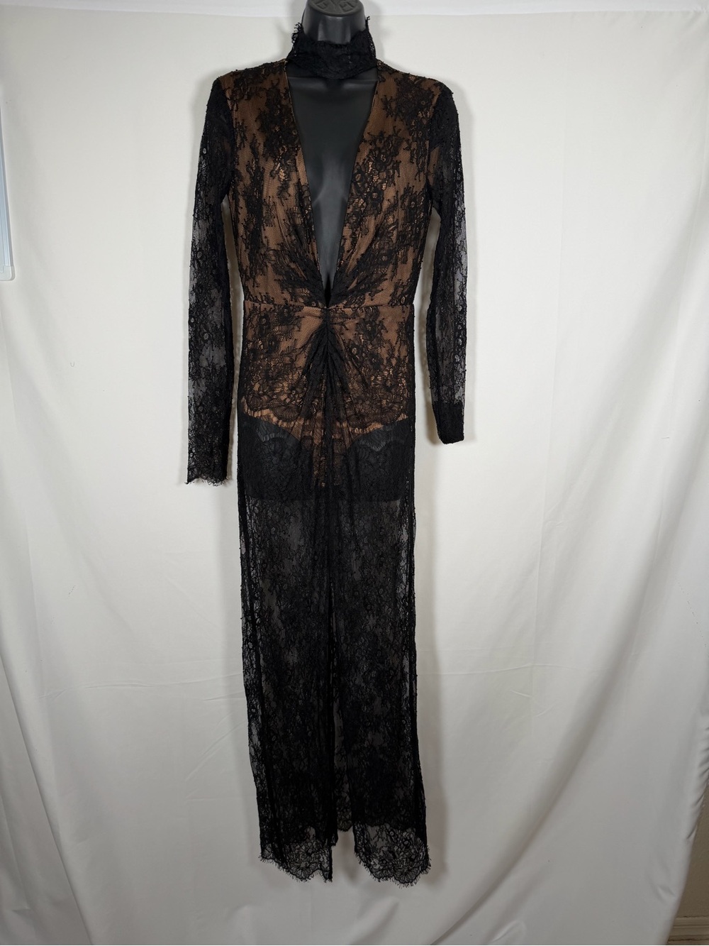 Majorelle Callisto Lace Bodysuit Gown - Whimsigoth, Sheer Lace, Whitchy